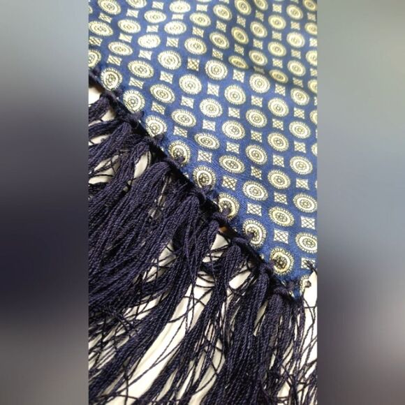 Satin Reversible Long Fringe Formal Scarf Men's - Picture 6 of 14